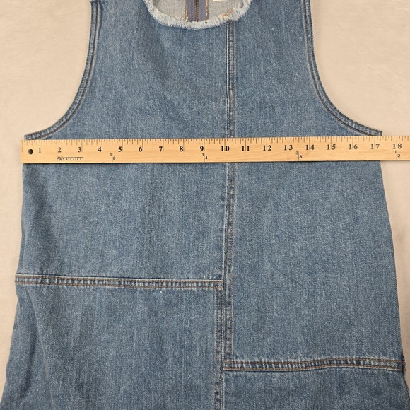NYC Trends Denim‎ Dress Women's Size Medium Sleeveless Raw Hem - Picture 2 of 6